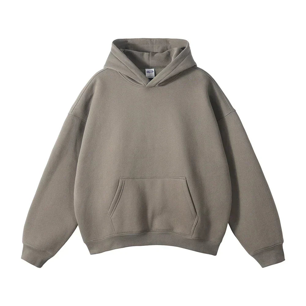 Comfortable mens hoodie featuring a front kangaroo pocket