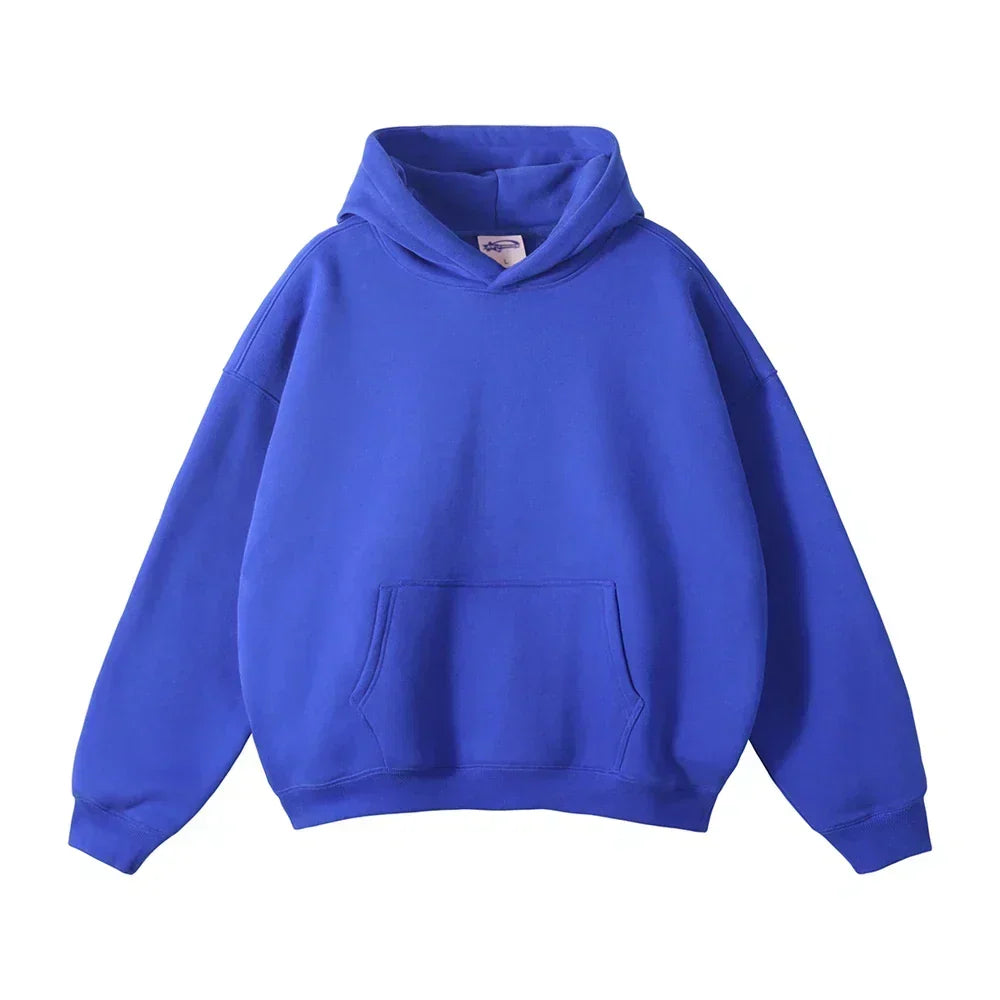 Close-up of the kangaroo pocket on mens fashion hoodie