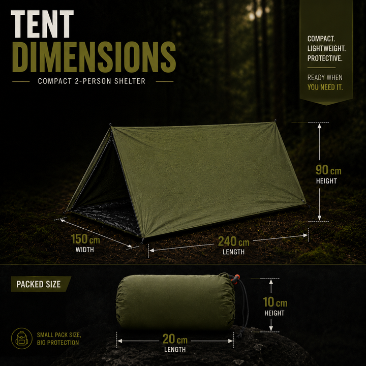 Durable waterproof shelter for extreme outdoor survival situations