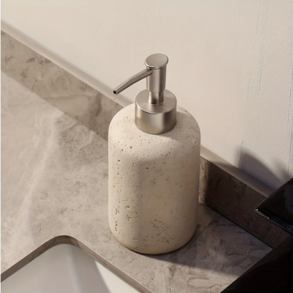 Marble patterned resin soap dispenser and lotion container for home organization