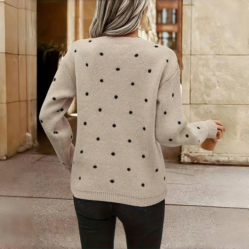 Tony | Women’s Polka Dot Knit Pullover Sweater