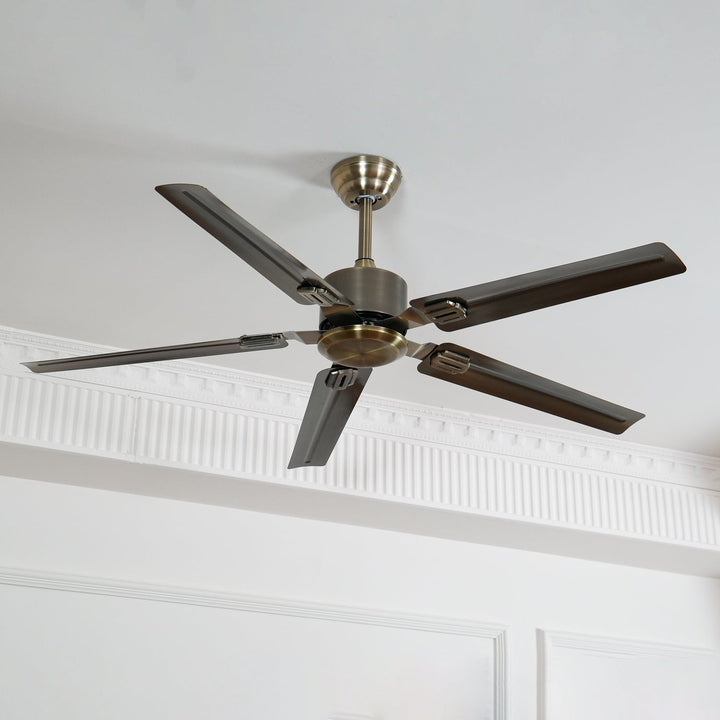 Description image: Step-by-step installation process for the modern fan