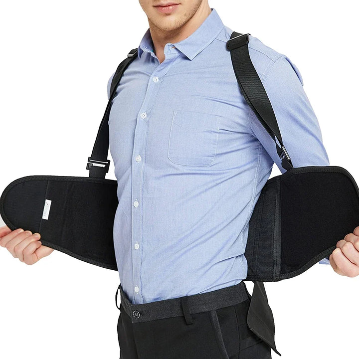 Front view of the support belt showing the dual-layer fastening mechanism