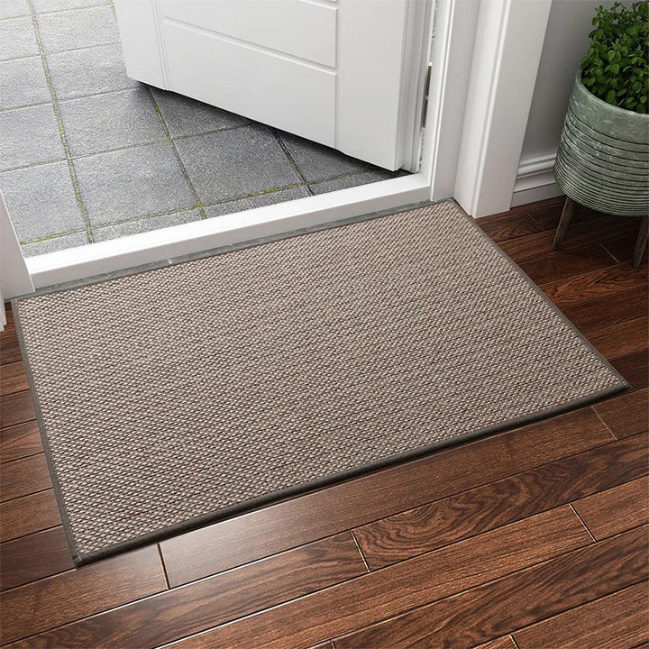 Luxury rubber doormat placed at a front entrance door