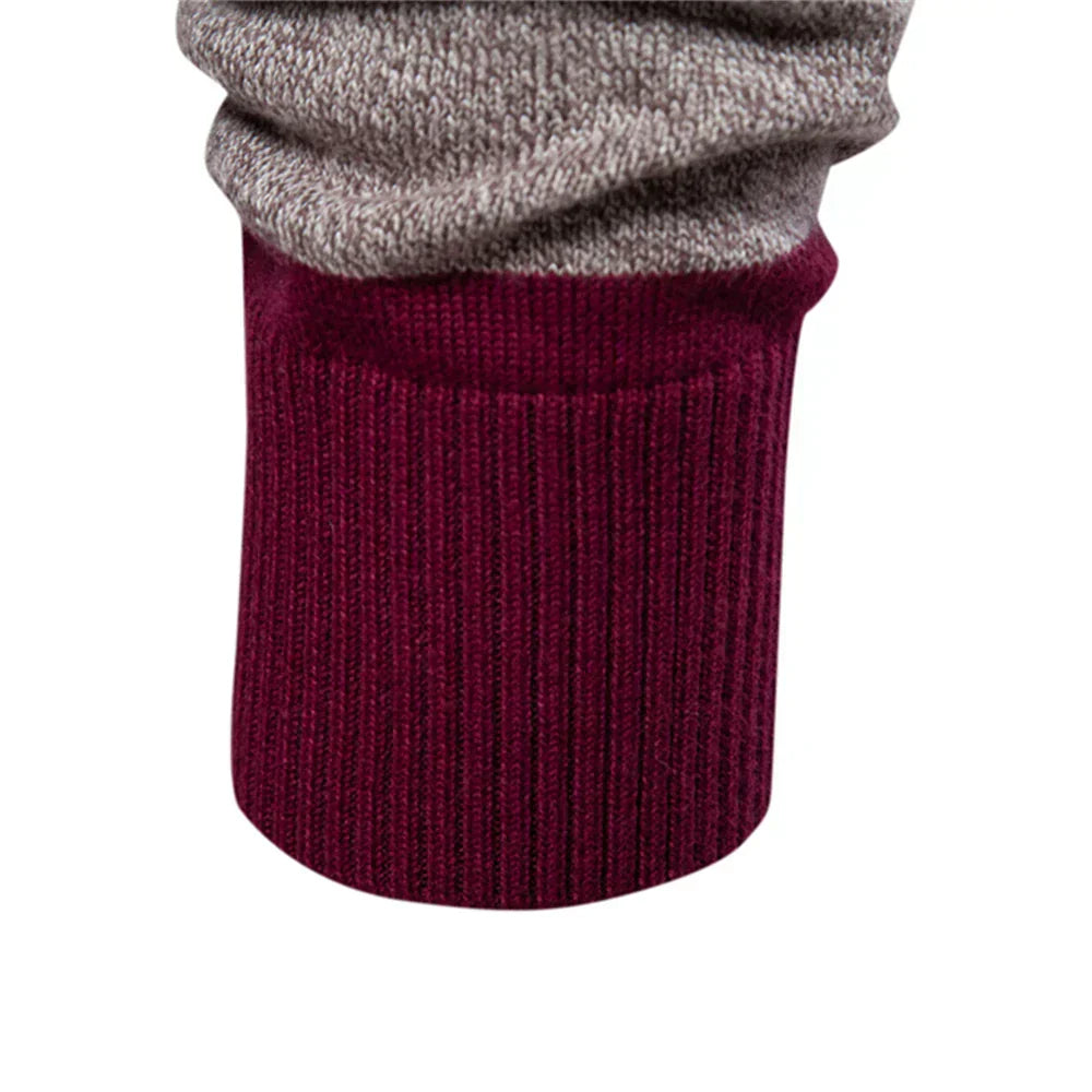 Theo | Men’s Striped Knit Long Sleeve Polo Sweater