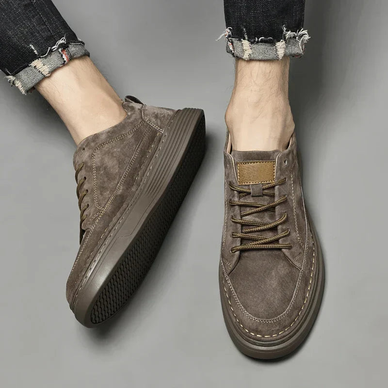 Back view of mens shoes showing heel support and sole design
