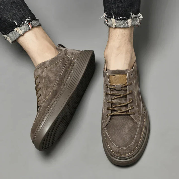 Back view of mens shoes showing heel support and sole design