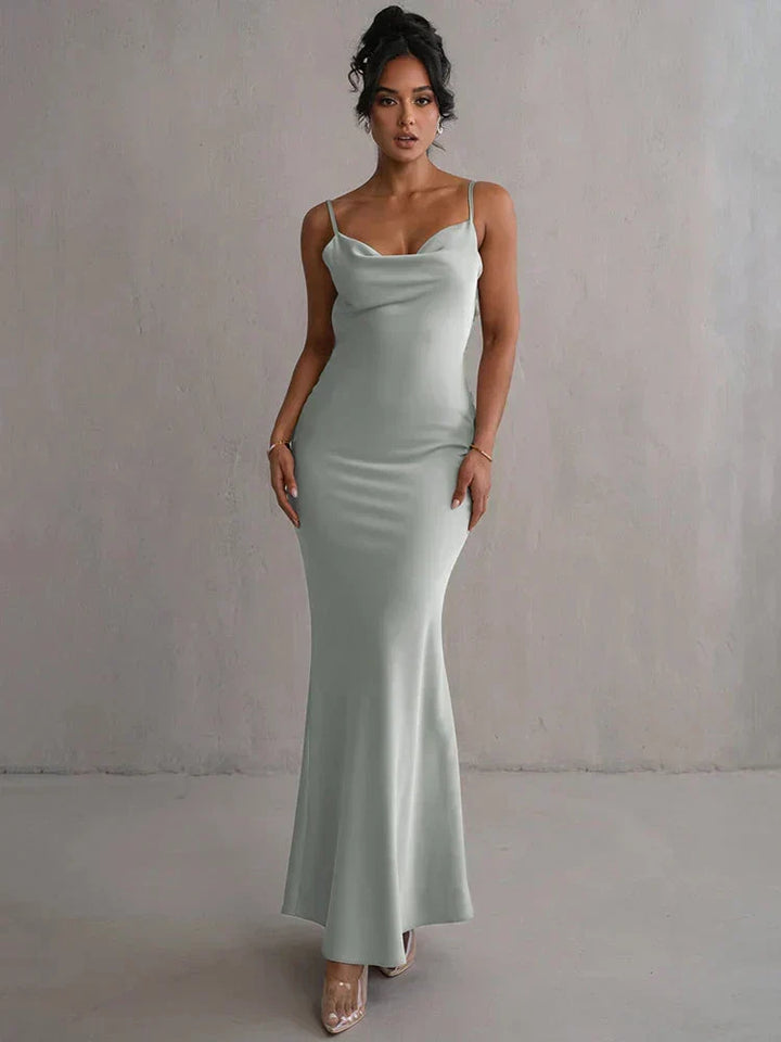 Back view of elegant floral maxi dress for women party wear fashion