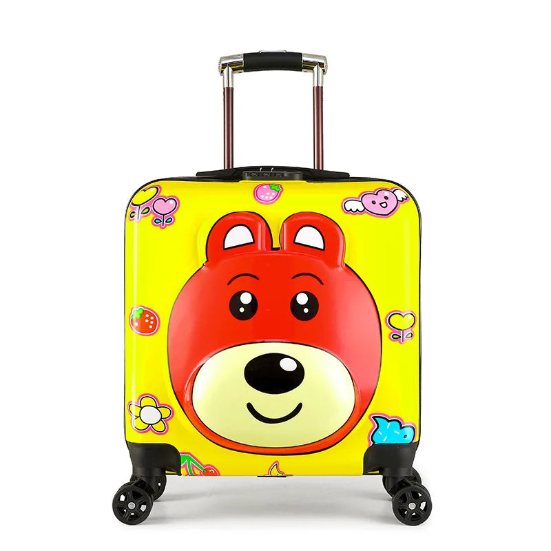 Teal kids suitcase hard-shell luggage showing telescopic handle