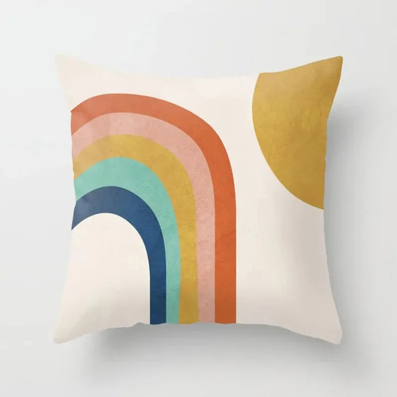 Soft velvet throw pillow case featuring vibrant green botanical leaf print