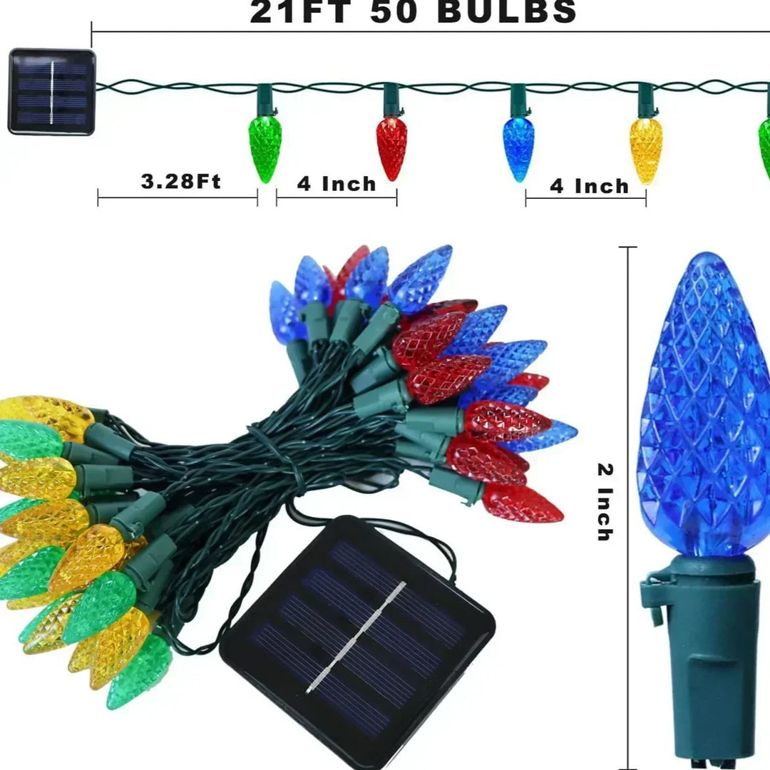 Colorful summer party decorated with glowing strawberry solar lights