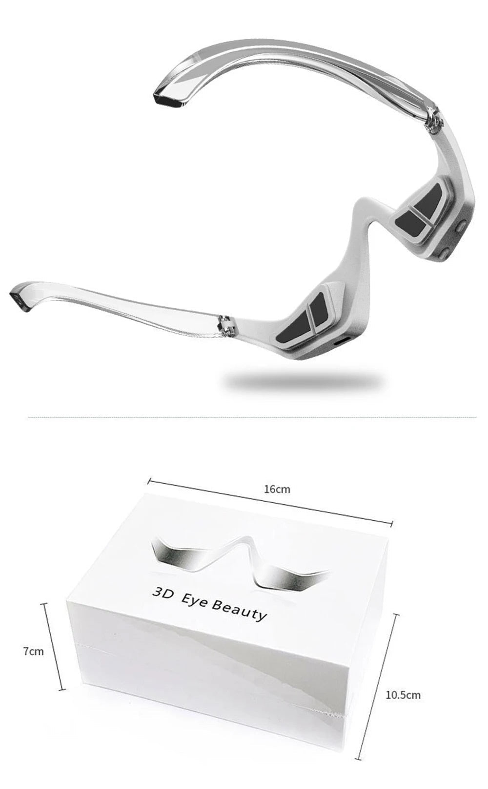 Complete packaging set with the rechargeable under eye massager and cable