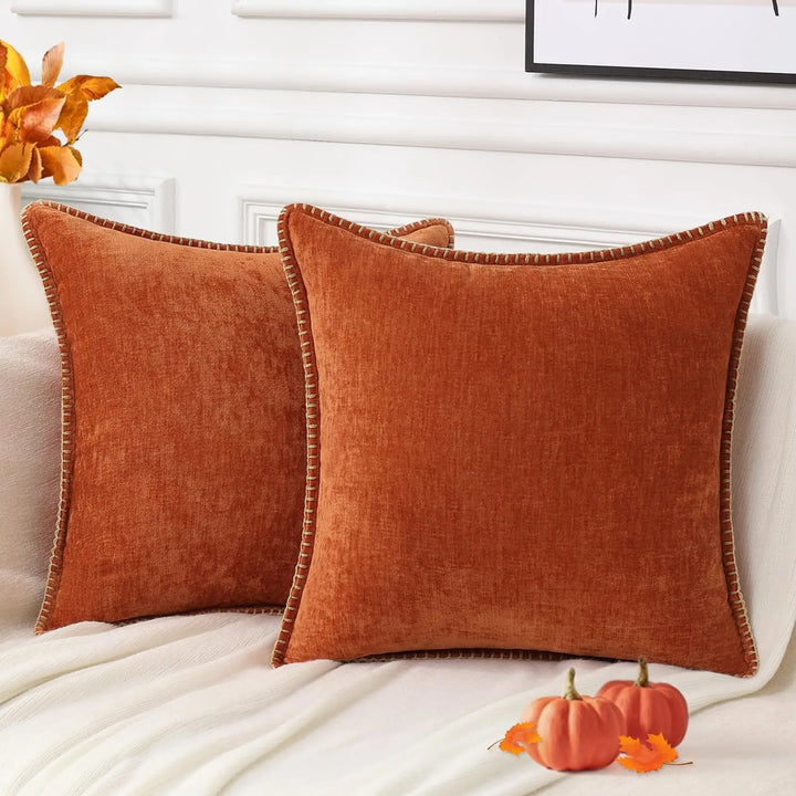Neutral colored throw pillow covers complementing modern furniture