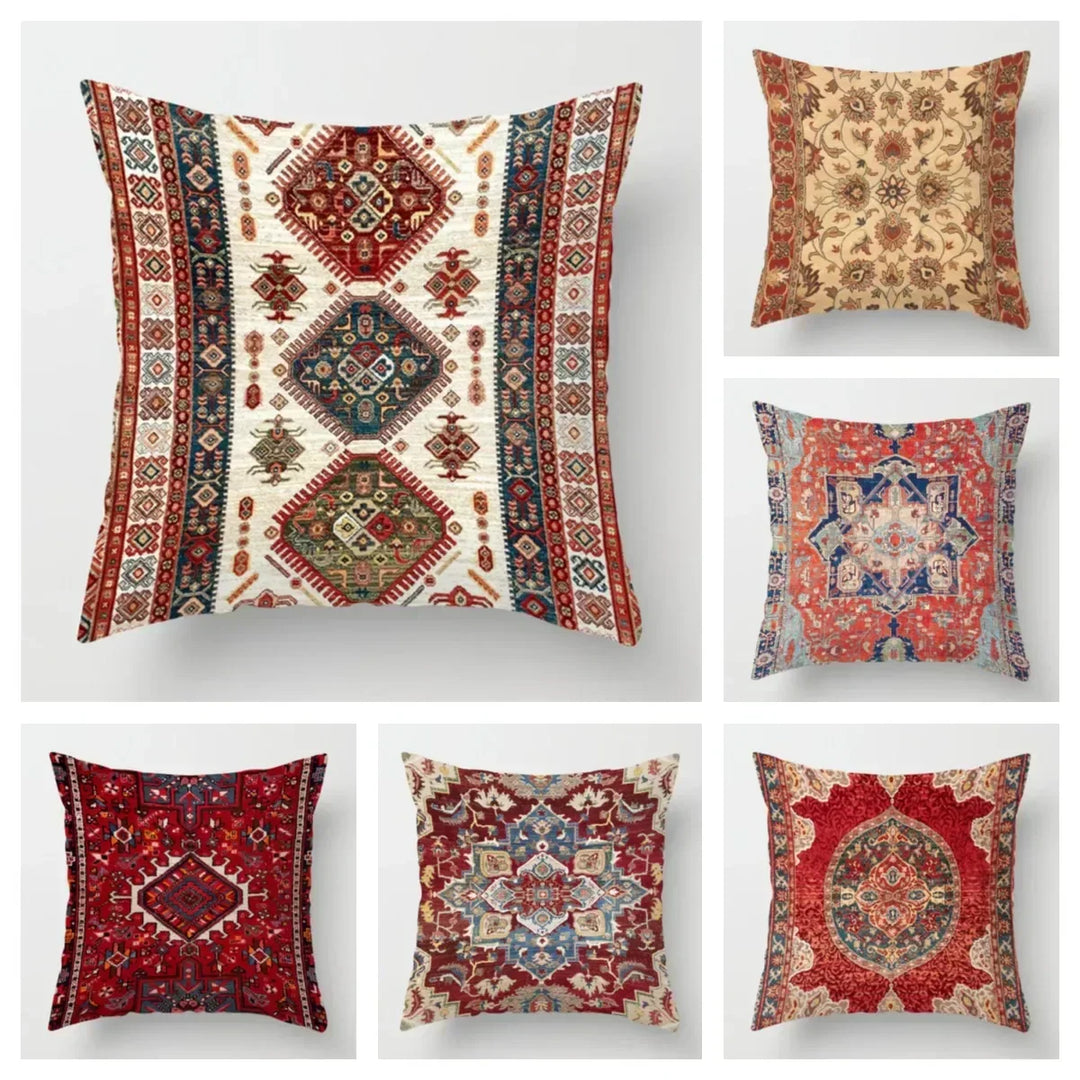 Decorative patterned cushion covers in various styles and colors