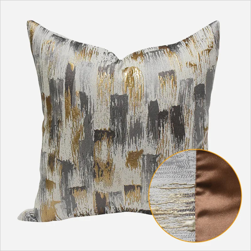 Decorative sofa pillow cover showcasing contemporary abstract artwork