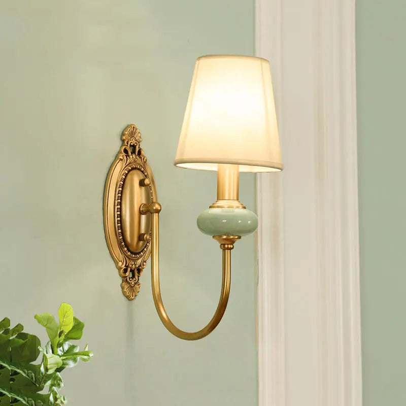 Decorative copper wall lamp angled view highlighting classic retro style