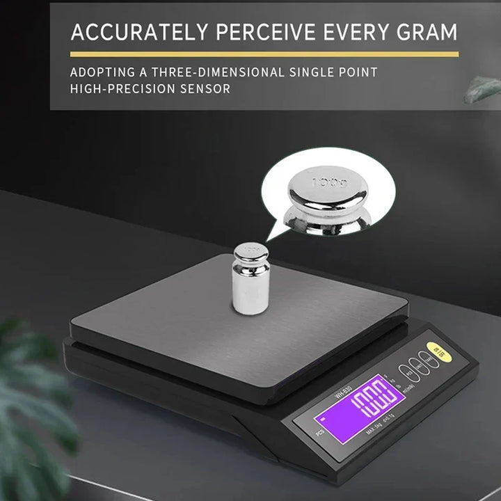 Waterproof stainless steel digital kitchen scale for precise food measurement