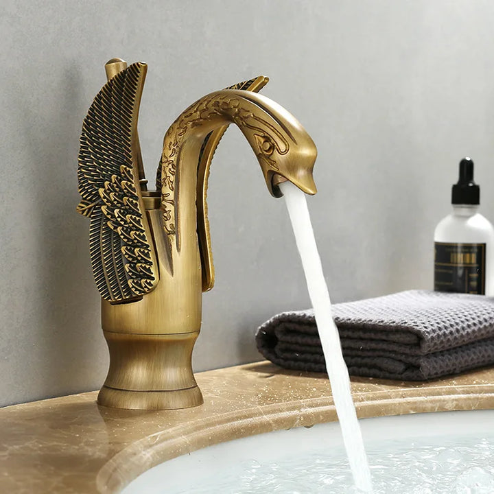 Detailed close-up of the single handle tap ceramic cartridge mechanism and sleek contours