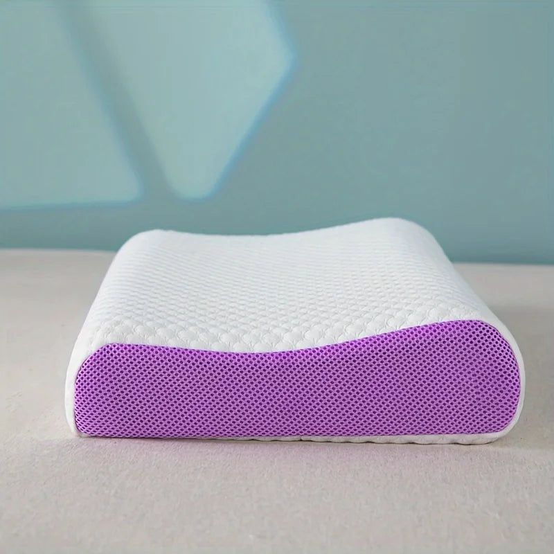 Close-up of breathable TPE grid structure inside the cooling orthopedic neck support pillow