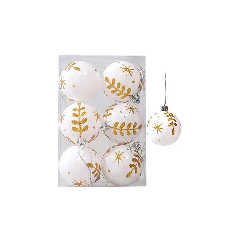 Assorted crystal snowflake Christmas ornaments sparkling in warm holiday lights
