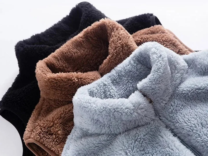 Versatile cold weather clothing staple: women's winter fleece vest
