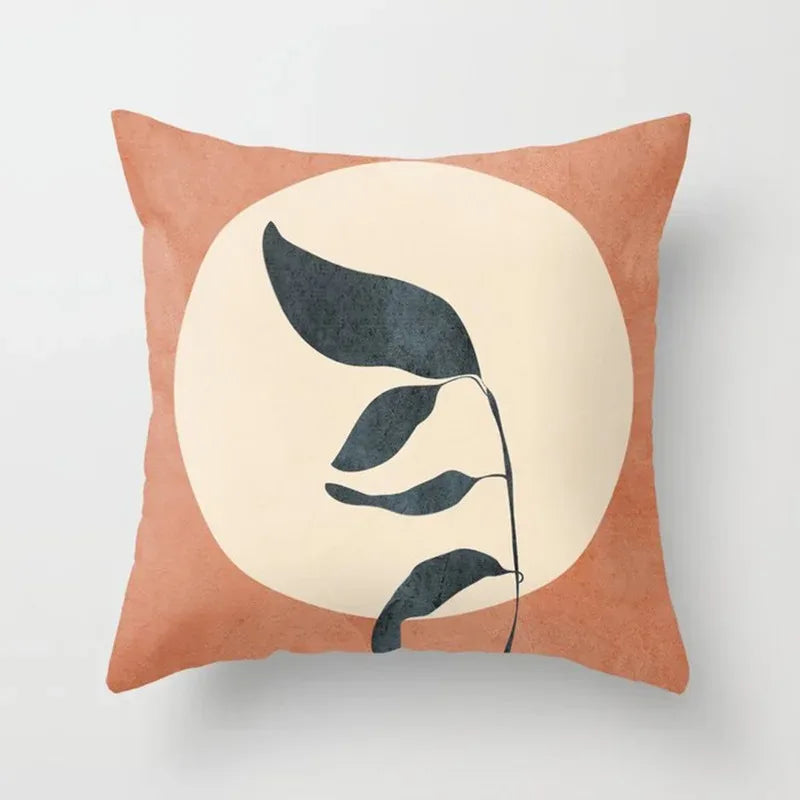 Detailed view of luxury velvet cushion cover featuring vibrant tropical foliage