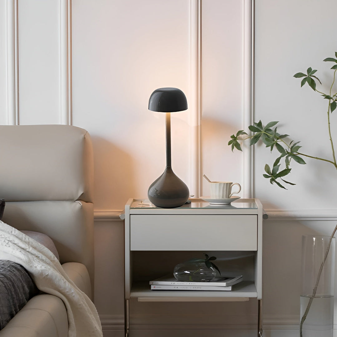 Rechargeable wireless lamp USB charging port and sleek minimalist base