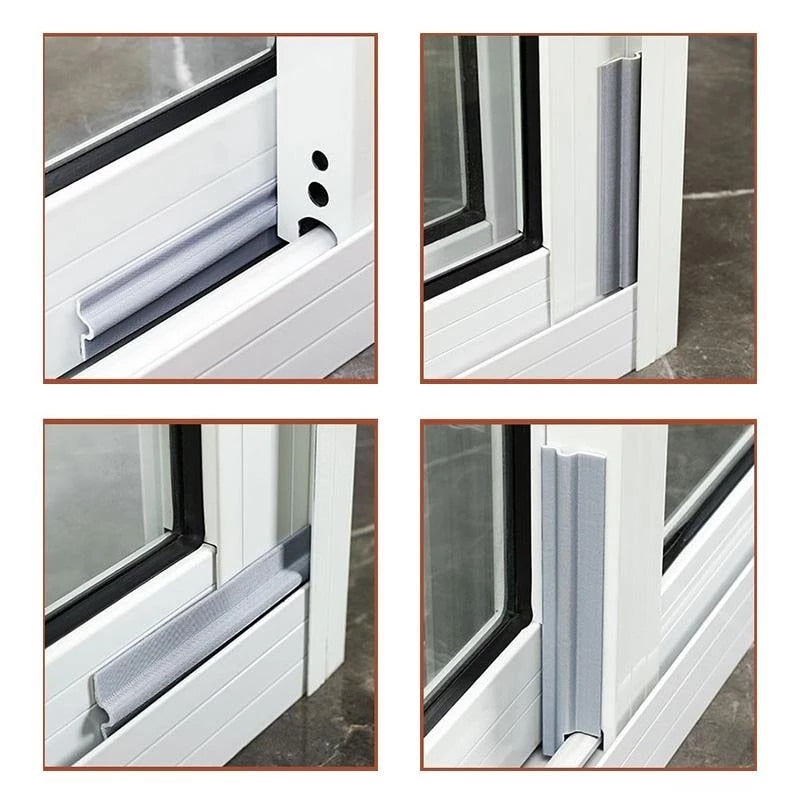 Multi-angle view of SealGuard Strips installed on various door and window frames