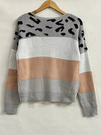 Fely | Women’s Leopard Print Knit Sweater