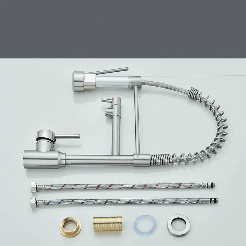 Complete installation kit including faucet body and flexible water supply hoses