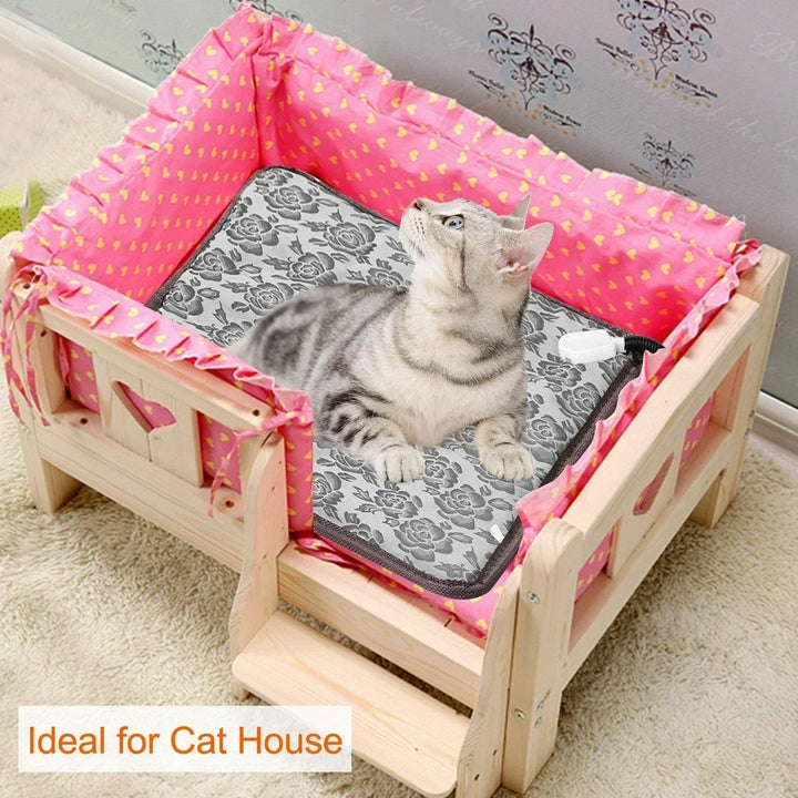 Cat warmer pet heating mat laid flat on a cozy indoor floor