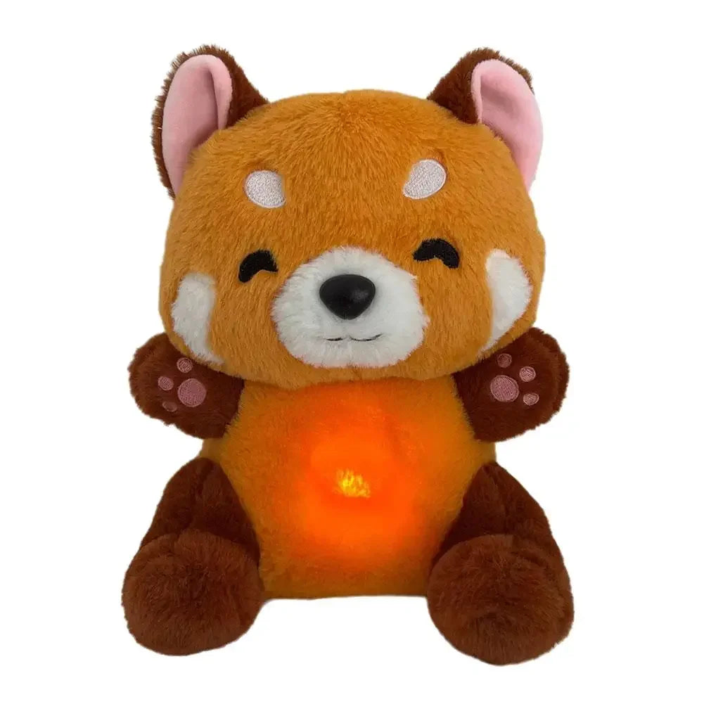 Red panda cuddle toy with glowing breathing light