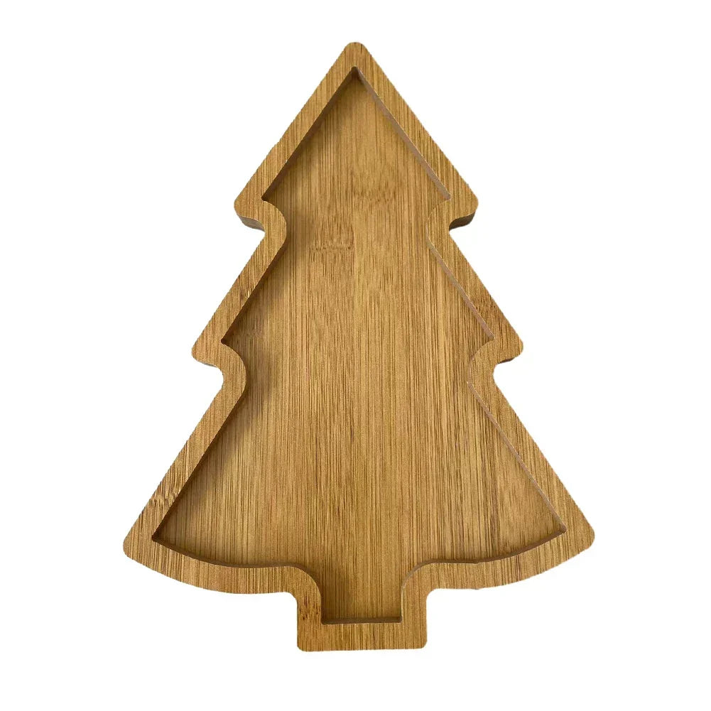 Wrapped gift idea featuring the natural wood holiday table serving board