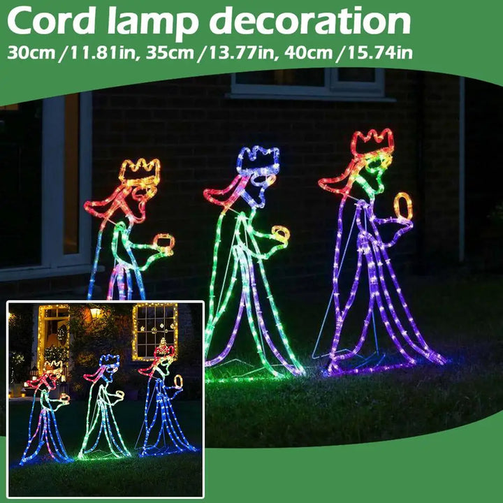 Three Wise Men LED Christmas light silhouette glowing outdoor holiday decoration