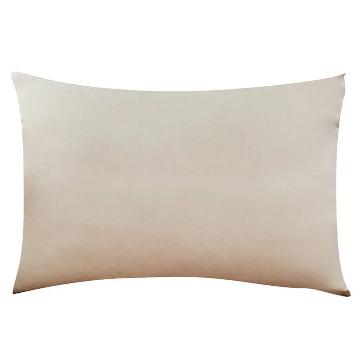 Decorative cushion cover made of plush velour fabric for bedroom interior