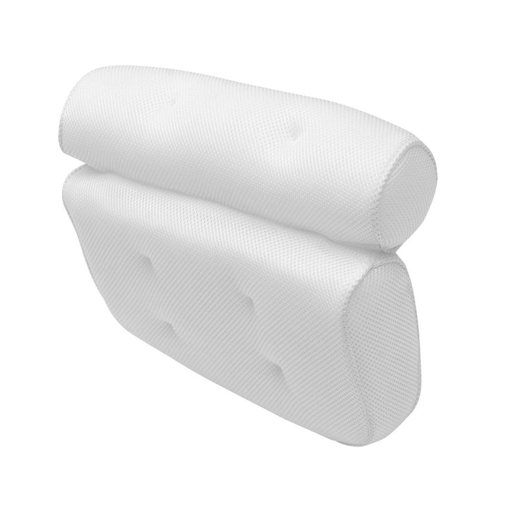 Back view of ergonomic bath cushion with secure suction cups