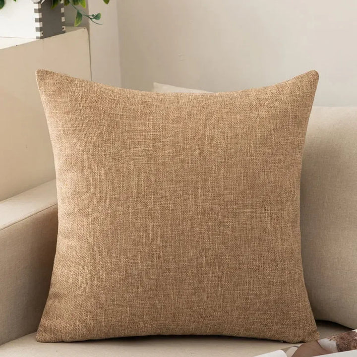 Brown decorative cushion on a couch