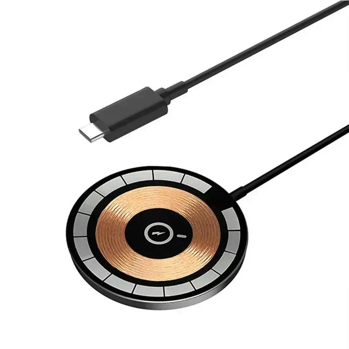Top view of the magnetic fast wireless charging pad with modern design