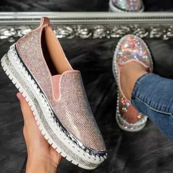 Women's casual slip-on walking loafers in neutral tone