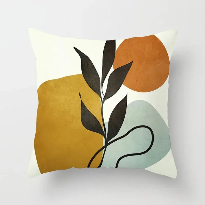 Premium velvet cushion cover showcasing elegant leaf motifs in rich green tones
