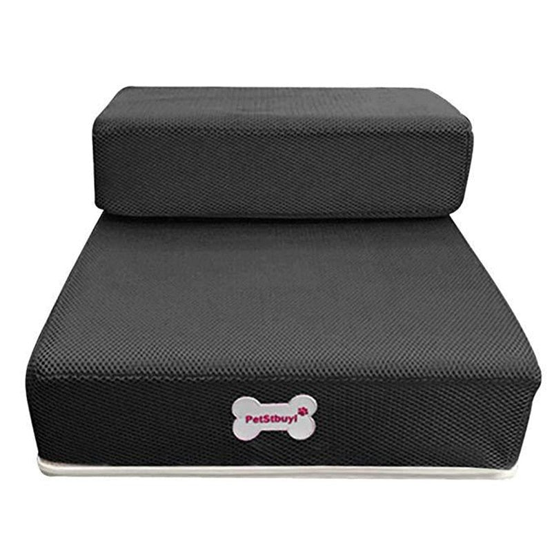 Compact dog steps for bed featuring removable washable cover