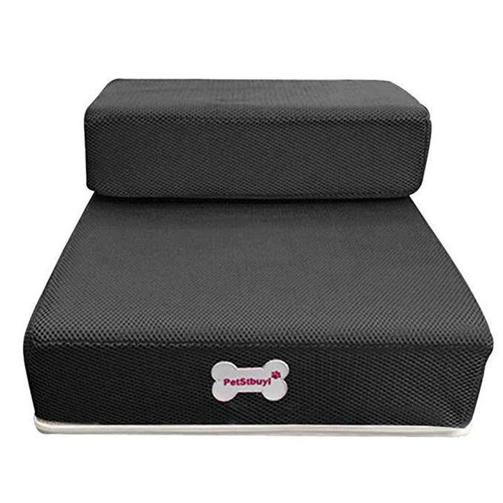 Compact dog steps for bed featuring removable washable cover