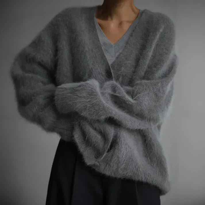 Women's relaxed knit cardigan in casual wear style for office chic layering