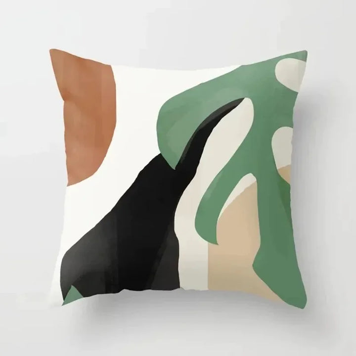 Green botanical design cushion cover made from luxurious velvet material