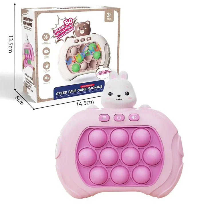 Detailed shot of textured buttons on the light-up stress relief toy