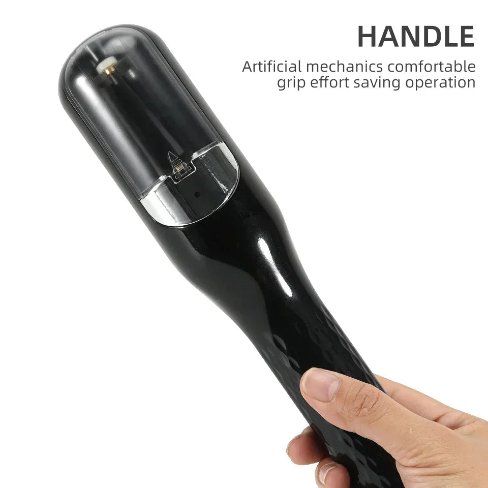 Side profile of the ergonomic split end hair trimmer for comfortable beauty routines.
