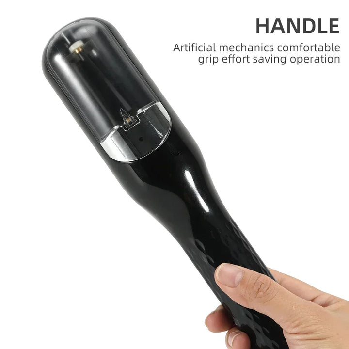 Side profile of the ergonomic split end hair trimmer for comfortable beauty routines.