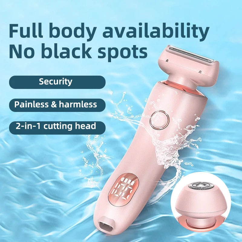 Compact blue body hair shaver for sensitive skin and smooth results