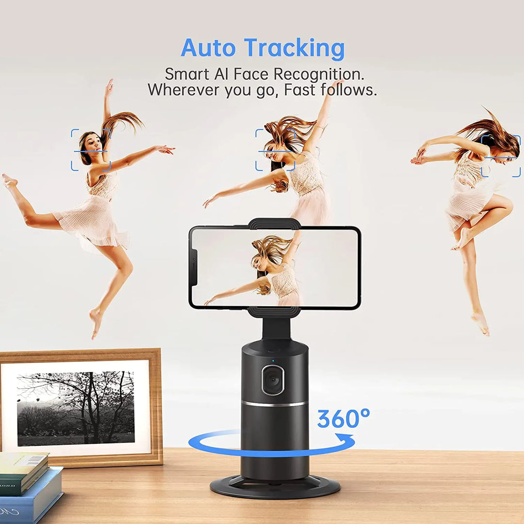 Smart phone holder tracking a dancing person across multiple frames
