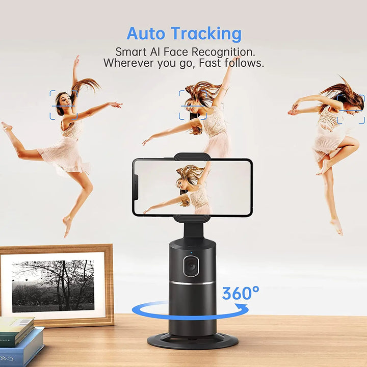 Smart phone holder tracking a dancing person across multiple frames